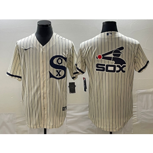 MLB White Sox Blank Cream Baseball Logo Nike Cool Base Men Jersey MLB White Sox Blank Cream Baseball Logo Nike Cool Base Men Jersey