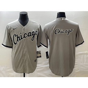 MLB White Sox Blank Grey Baseball Logo Nike Cool Base Men Jersey MLB White Sox Blank Grey Baseball Logo Nike Cool Base Men Jersey