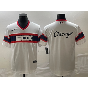 MLB White Sox Blank White Baseball Logo Nike Throwback Men Jersey MLB White Sox Blank White Baseball Logo Nike Throwback Men Jersey