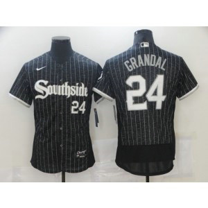 MLB White Sox Southside 24 Yasmani Grandal Black 2021 City Connect Nike Flexbase Men Jersey MLB White Sox Southside 24 Yasmani Grandal Black 2021 City Connect Nike Flexbase Men Jersey
