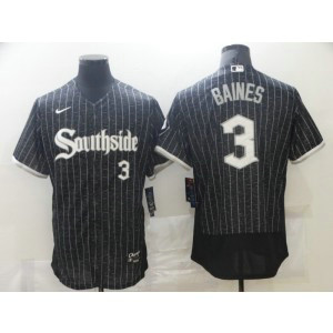 MLB White Sox Southside 3 Harold Baines Black 2021 City Connect Flexbase Men Jersey
