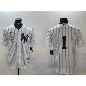 MLB Yankees 1 White Nike Cool Base Men Jersey MLB Yankees 1 White Nike Cool Base Men Jersey