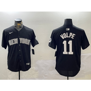 MLB Yankees 11 Anthony Volpe Black Nike Cool Base Men Jersey MLB Yankees 11 Anthony Volpe Black Nike Cool Base Men Jersey