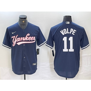 MLB Yankees 11 Anthony Volpe Navy Nike Cool Base Men Jersey MLB Yankees 11 Anthony Volpe Navy Nike Cool Base Men Jersey