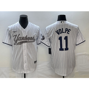 MLB Yankees 11 Anthony Volpe White Baseball Nike Cool Base Men Jersey MLB Yankees 11 Anthony Volpe White Baseball Nike Cool Base Men Jersey