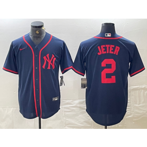 MLB Yankees 2 Derek Jeter Navy Nike Cool Base Men Jersey MLB Yankees 2 Derek Jeter Navy Nike Cool Base Men Jersey