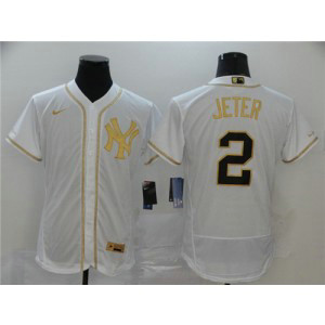 MLB Yankees 2 Derek Jeter White Gold 2020 Nike Flexbase Men Jersey MLB Yankees 2 Derek Jeter White Gold 2020 Nike Flexbase Men Jersey