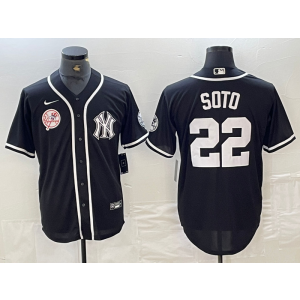 MLB Yankees 22 Soto Black Cool Base Men Jersey MLB Yankees 22 Soto Black Cool Base Men Jersey