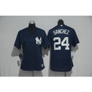 MLB Yankees 24 Gary Sanchez Navy Cool Base Women Jersey MLB Yankees 24 Gary Sanchez Navy Cool Base Women Jersey