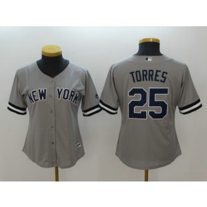 MLB Yankees 25 Gleyber Torres Gray Cool Base Women Jersey MLB Yankees 25 Gleyber Torres Gray Cool Base Women Jersey
