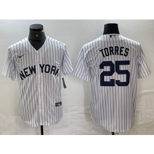 MLB Yankees 25 Torres White Nike Cool Base Men Jersey MLB Yankees 25 Torres White Nike Cool Base Men Jersey