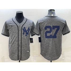 MLB Yankees 27 Giancarlo Stanton Gray Nike Cool Base Men Jersey MLB Yankees 27 Giancarlo Stanton Gray Nike Cool Base Men Jersey