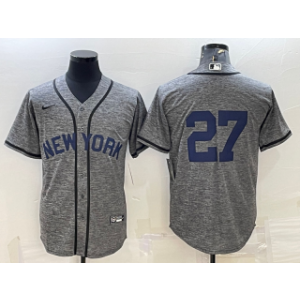 MLB Yankees 27 Giancarlo Stanton Grey Nike Cool Base Men Jersey MLB Yankees 27 Giancarlo Stanton Grey Nike Cool Base Men Jersey