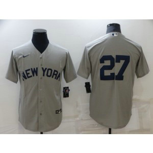 MLB Yankees 27 Giancarlo Stanton Grey Nike Cool Base Men Jerseys MLB Yankees 27 Giancarlo Stanton Grey Nike Cool Base Men Jerseys