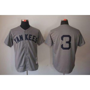 MLB Yankees 3 Babe Ruth Grey 1929 Mitchell and Ness Throwback Men Jersey MLB Yankees 3 Babe Ruth Grey 1929 Mitchell and Ness Throwback Men Jersey
