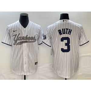 MLB Yankees 3 Babe Ruth White Baseball Nike Cool Base Men Jersey MLB Yankees 3 Babe Ruth White Baseball Nike Cool Base Men Jersey