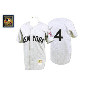 MLB Yankees 4 Lou Gehrig Grey 1939 Mitchell and Ness Men Jersey MLB Yankees 4 Lou Gehrig Grey 1939 Mitchell and Ness Men Jersey