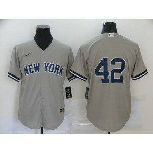 MLB Yankees 42 Mariano Rivera 2020 Nike Grey Cool Base Men Jersey MLB Yankees 42 Mariano Rivera 2020 Nike Grey Cool Base Men Jersey