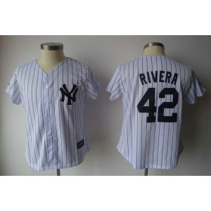 MLB Yankees 42 Mariano Rivera White Strip Fashion Women Jersey MLB Yankees 42 Mariano Rivera White Strip Fashion Women Jersey