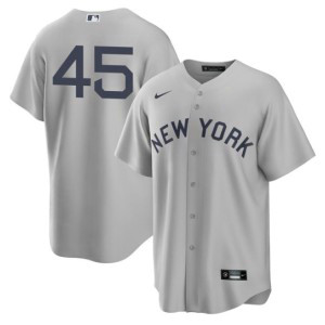 MLB Yankees 45 Gerrit Cole 2021 Grey Field Of Dreams Cool Base Men Jersey MLB Yankees 45 Gerrit Cole 2021 Grey Field Of Dreams Cool Base Men Jersey