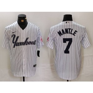 MLB Yankees 7 Mickey Mantle White Nike Cool Base Men Jersey MLB Yankees 7 Mickey Mantle White Nike Cool Base Men Jersey