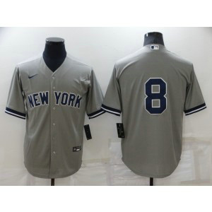 MLB Yankees 8 Yogi Berra Grey Nike Cool Base Men Jersey MLB Yankees 8 Yogi Berra Grey Nike Cool Base Men Jersey