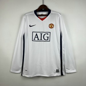 Manchester United 07_08 White Retro Long Sleeve Soccer Men Jersey Manchester United 07_08 White Retro Long Sleeve Soccer Men Jersey