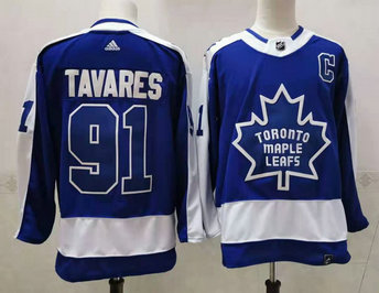 Maple Leafs 91 John Tavares Blue 2020-21 Reverse Retro Adidas Jersey Maple Leafs 91 John Tavares Blue 2020-21 Reverse Retro Adidas Jersey