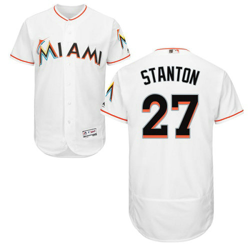 Marlins 27 Giancarlo Stanton White Flexbase Jersey Marlins 27 Giancarlo Stanton White Flexbase Jersey