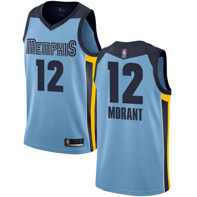 Memphis Grizzlies #12 Ja Morant Light Blue NBA Swingman Statement Edition Jersey