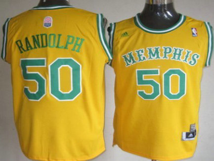 Memphis Grizzlies #50 Zach Randolph ABA Hardwood Classic Swingman Yellow Throwback Jersey