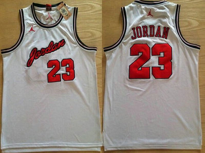 Men's #23 Michael Jordan White Swingman Commemorative Basketball Jersey Men's #23 Michael Jordan White Swingman Commemorative Basketball Jersey
