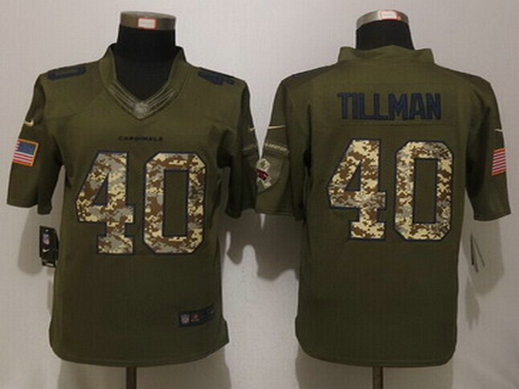 Men's Arizona Cardinals #40 Pat Tillman Retired Player Green Salute to Service 2015 NFL Nike Limited Jersey Men's Arizona Cardinals #40 Pat Tillman Retired Player Green Salute to Service 2015 NFL Nike Limited Jersey