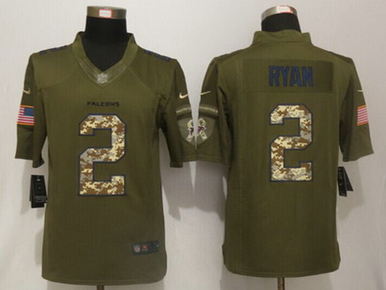 Men's Atlanta Falcons #2 Matt Ryan Green Salute to Service 2015 NFL Nike Limited Jersey Men's Atlanta Falcons #2 Matt Ryan Green Salute to Service 2015 NFL Nike Limited Jersey