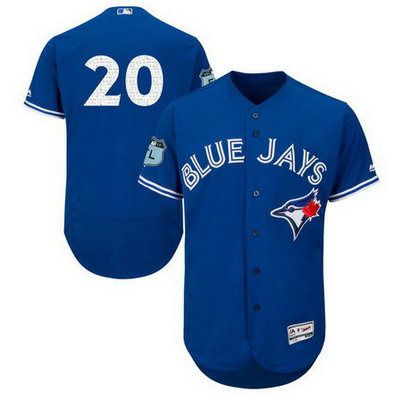 Men's Blue Jays 20 Josh Donaldson Blue 2017 Spring Training Flexbase Jersey