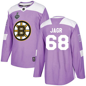 Men's Boston Bruins #68 Jaromir Jagr 2019 Stanley Cup Final Purple Authentic Fights Cancer Bound Stitched Hockey Jersey