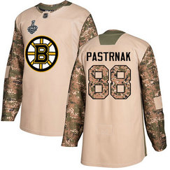 Men's Boston Bruins #88 David Pastrnak Camo Authentic 2019 Stanley Cup Final 2017 Veterans Day Bound Stitched Hockey Jersey