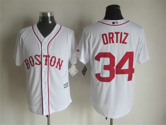 Men's Boston Red Sox #34 David Ortiz Alternate White MLB Cool Base Jersey