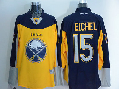 Men's Buffalo Sabres #15 Jack Eichel Reebok Gold Alternate Premier Jersey