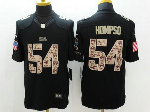 Men's Carolina Panthers #54 Shaq Thompson Black Salute to Service NFL Nike Limited Jersey Men's Carolina Panthers #54 Shaq Thompson Black Salute to Service NFL Nike Limited Jersey