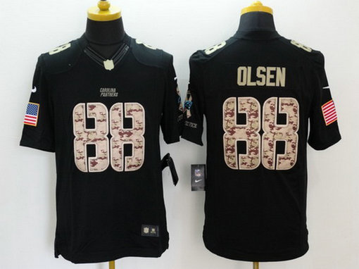Men's Carolina Panthers #88 Greg Olsen Black Salute to Service NFL Nike Limited Jersey Men's Carolina Panthers #88 Greg Olsen Black Salute to Service NFL Nike Limited Jersey