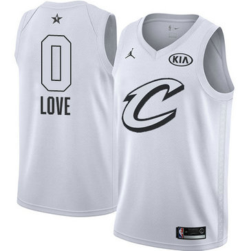 Men's Cavaliers #0 Kevin Love White NBA Jordan Swingman 2018 All-Star Game Jersey