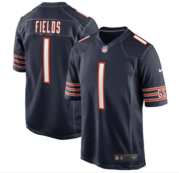 Men's Chicago Bears #1 Justin Fields Nike Navy 2021 NFL Draft First Round Pick Limited Jersey Men's Chicago Bears #1 Justin Fields Nike Navy 2021 NFL Draft First Round Pick Limited Jersey