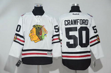 Men's Chicago Blackhawks #50 Crawford 2017 Winter Classic White Stitched NHL Throwback Hockey Jersey Men's Chicago Blackhawks #50 Crawford 2017 Winter Classic White Stitched NHL Throwback Hockey Jersey