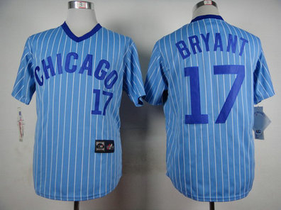 Men's Chicago Cubs #17 Kris Bryant 1988 Light Blue Majestic Jersey Men's Chicago Cubs #17 Kris Bryant 1988 Light Blue Majestic Jersey