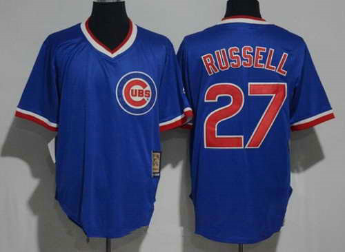 Men's Chicago Cubs #27 Addison Russell Royal Blue Pullover MLB Majestic 1994 Cooperstown Collection Stitched Jersey Men's Chicago Cubs #27 Addison Russell Royal Blue Pullover MLB Majestic 1994 Cooperstown Collection Stitched Jersey