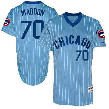 Men's Chicago Cubs #70 Joe Maddon Light Blue Pullover 1988 Cooperstown Collection MLB Stitched Jersey By Majestic Men's Chicago Cubs #70 Joe Maddon Light Blue Pullover 1988 Cooperstown Collection MLB Stitched Jersey By Majestic