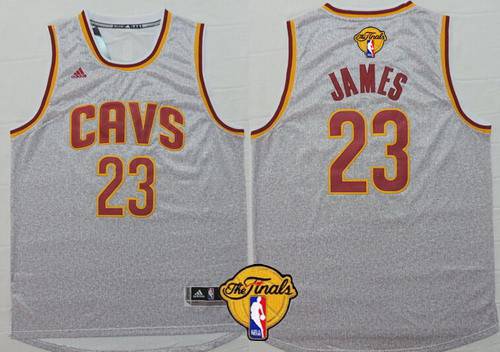Men's Cleveland Cavaliers #23 LeBron James 2016 The NBA Finals Patch Gray Jersey Men's Cleveland Cavaliers #23 LeBron James 2016 The NBA Finals Patch Gray Jersey
