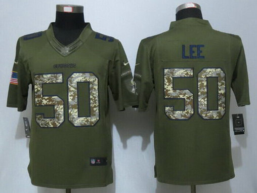 Men's Dallas Cowboys #50 Sean Lee Green Salute to Service 2015 NFL Nike Limited Jersey