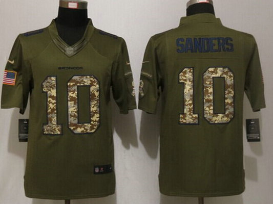 Men's Denver Broncos #10 Emmanuel Sanders Green Salute to Service 2015 NFL Nike Limited Jersey